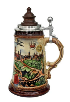Old Rothenburg Beer Stein With Wood Lid -Luxury Cup Store Old Rothenburg Wooden Lid Beer Stein K465R RS SM 92757.1401734072
