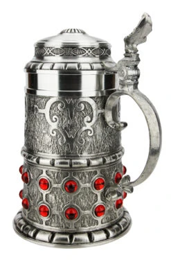 Pewter Rubin Swarovski Beer Stein -Luxury Cup Store Pewter Rubin Swarovski Beer Stein AS13115 Back SM 06034.1618255234