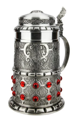Pewter Rubin Swarovski Beer Stein -Luxury Cup Store Pewter Rubin Swarovski Beer Stein AS13115 RA SM 78771.1618255268
