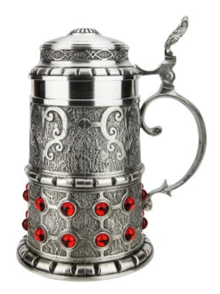 Pewter Rubin Swarovski Beer Stein -Luxury Cup Store Pewter Rubin Swarovski Beer Stein AS13115 RS SM 86980.1618255491