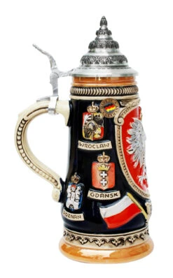 Polska Beer Stein Cobalt -Luxury Cup Store Polska Beer Stein Cobalt K307P LS SM 97038.1401398791