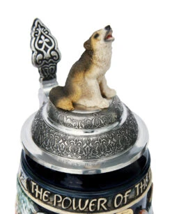 Power Of The Pack Wolf Beer Stein Cobalt With Wolf Lid -Luxury Cup Store Power of the Pack Beer Stein Cobalt with Wolf Lid K955KOW Detail LG 82394.1446391492