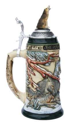 Power Of The Pack Wolf Beer Stein With Wolf Lid -Luxury Cup Store Power of the Pack Beer Stein K955RUW LS SM 73090.1401398817