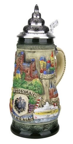 Rhein River Beer Stein Rustic