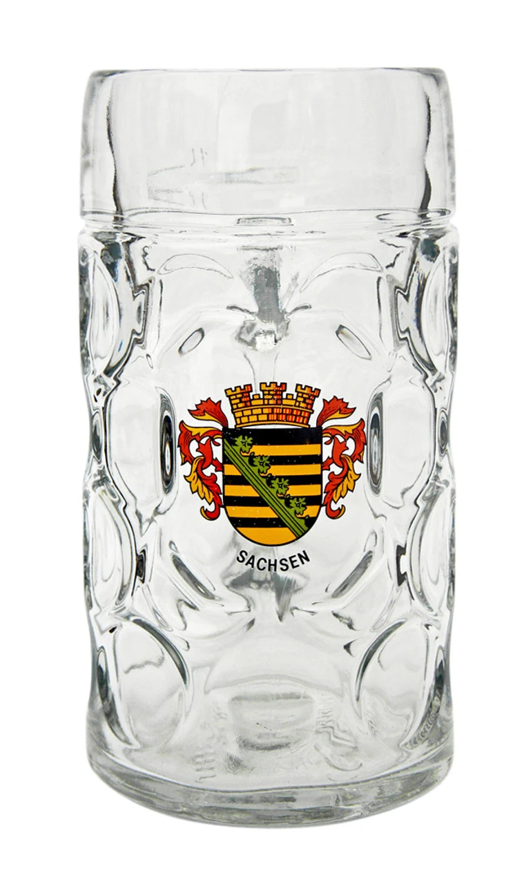 Sachsen Dimpled Oktoberfest Glass Beer Mug 1 Liter - Image 3