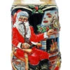 Santa Christmas Beer Stein With Faceted Crystal Lid