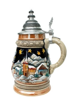 Santa's Sleigh Alpine Christmas Beer Stein -Luxury Cup Store Santas Sleigh Alpine Christmas Beer Stein ZB1535996 RS SM 28040.1424464029