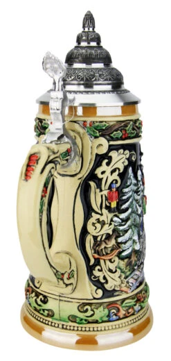 Santas Train German Christmas Beer Stein -Luxury Cup Store Santas Train German Christmas Beer Stein K048 Back SM 98872.1591287809