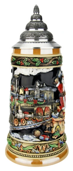 Santas Train German Christmas Beer Stein -Luxury Cup Store Santas Train German Christmas Beer Stein K048 FNT SM 99865.1591287604