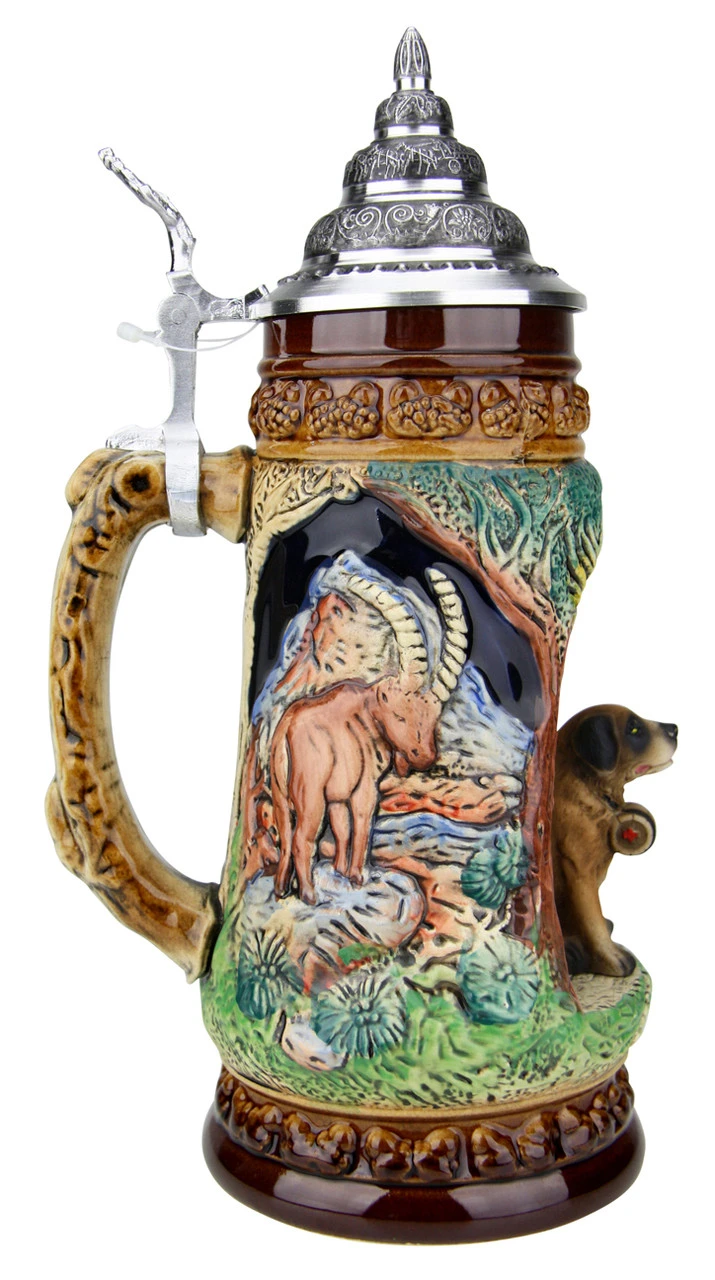 St Bernard Dog Wildlife Grotto Beer Stein - Image 3