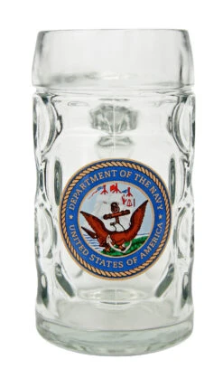 US Navy Dimpled Oktoberfest Glass Beer Mug 0.5 Liter -Luxury Cup Store US Navy Dimpled Oktoberfest Glass Beer Mug 0.5 Liter BK046NV FNT SM 47827.1515713305