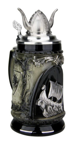 Viking Ship Grotto Beer Stein With Helmet Lid -Luxury Cup Store Viking Ship Grotto Beer Stein with Helmet Lid K337SSH LA SM 15688.1516776030