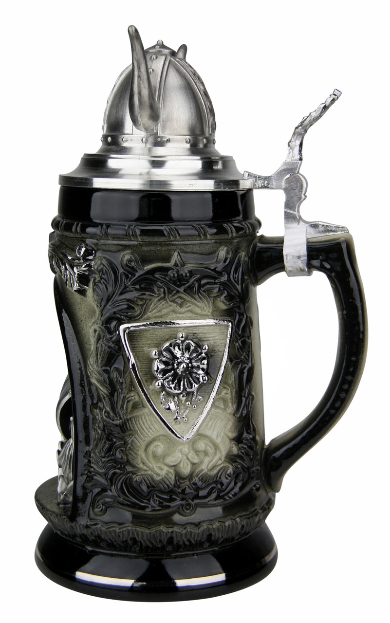 Viking Ship Grotto Beer Stein With Helmet Lid - Image 5