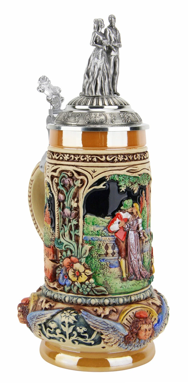 Wedding Beer Stein With Pewter Bride And Groom Figure Lid - Image 5