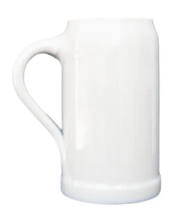 White Glaze Stoneware Beer Mug 1 Liter