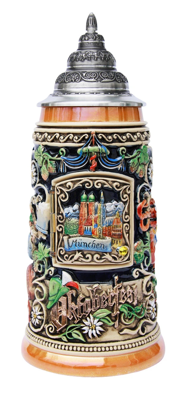 Window To Oktoberfest Dancing Couple Munich Beer Stein 2 Window To Oktoberfest Dancing Couple Munich Beer Stein - Image 2